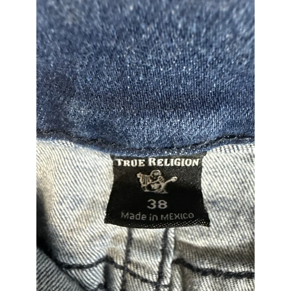 True Religion Mens Rocco No Flap SN Slim Fit Jeans Blue Gold Baroque Size 38 EUC